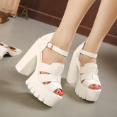 Lässige Sandalen in Volltonfarbe für Damen mit offener Spitze