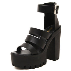 Female Sandals With Thick Heels And Open Toe