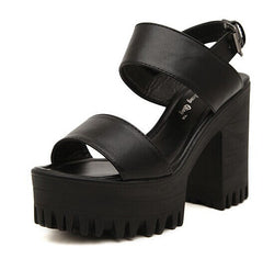 Damen Sandalen mit offener Spitze und einfarbiger Sohle