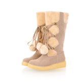 Medium-Leg Lacing Snow Boots