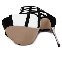 Black High Heels Platform Ankle Boots