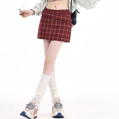 Pop-Of-Rot-Karierter Rock