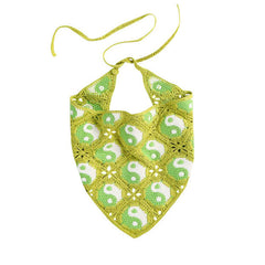 Gehäkelter Haarschal mit Yin-Yang-Motiv