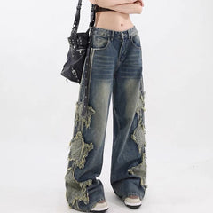 Jeans mit seitlichen Streifen und Sternen