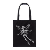 Bolsa de lona con calavera y mariposa