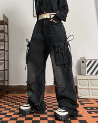 Cargo-Jeans mit Stern-Patch