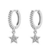 Star Pendant Hoop Earrings