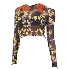 Netzoberteil mit Sonnenblumenmotiv