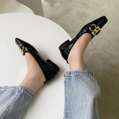 Zapatos planos vintage con punta cuadrada