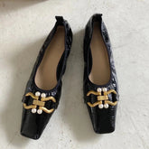 Vintage Square Toe Flat Shoes