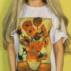 Camiseta de girasoles de Van Gogh, talla M