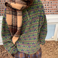 Fleece-Sweatshirt „Oma“ im Stil der 80er mit Reißverschluss