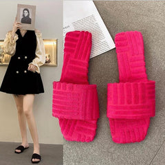 Sandalias cálidas de algodón en color