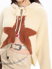 Kapuzenjacke mit Reißverschluss und Stern