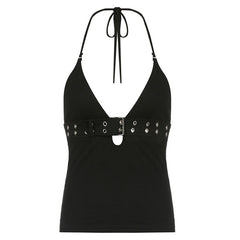 Top halter con hebilla Y2K