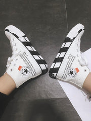 Zapatillas de lona de caña alta de moda