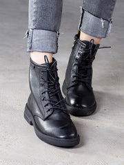 Botines originales de tacón bajo liso