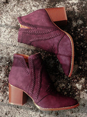 Botines de tacón grueso lisos