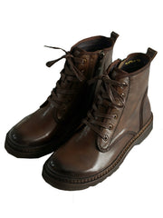 Botas de moda de tacón plano con cremallera lateral