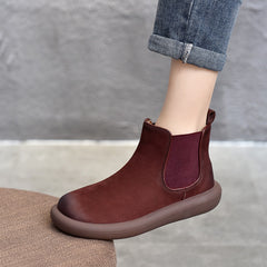 Kurze Lederstiefel im britischen Stil mit weicher Sohle