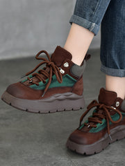 Zapatos de cuero versátiles y cálidos de algodón