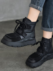 Retro Lace Up Velvet High Top Martin Boots