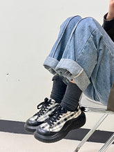 <sale> Zapatos deportivos casuales de plataforma con cordones y cuadros escoceses </sale>