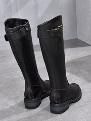 Damen-Reitstiefel mit Gürtelschnalle