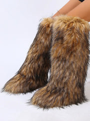 Warmth Thermal Fluffy Faux Fur Mid-calf Snow Boots
