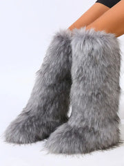 Warmth Thermal Fluffy Faux Fur Mid-calf Snow Boots