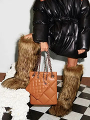 Warmth Thermal Fluffy Faux Fur Mid-calf Snow Boots