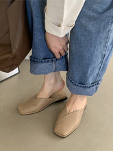 Vintage Solid Color Flat Sandals