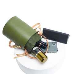 Einfache Retro Damen One-Shoulder Top Layer Rindsleder Diagonal Bucket Bag