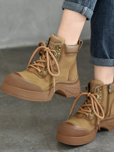 Classic Leather Thick Bottom Lace-Up Martin Boots