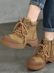 Classic Leather Thick Bottom Lace-Up Martin Boots