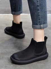 Kurze Lederstiefel im britischen Stil mit weicher Sohle