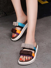 Slipper mit Schleife und dicker Sohle