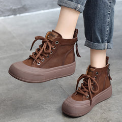 Retro Double Zipper Thick Sole Martin Boots