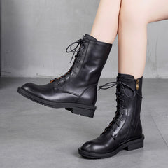 Botas casuales con cordones de color sólido