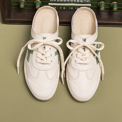 Handgemachte weiche weiße Schuhe Schnürschuhe Pantoletten Designer Schuhe Blau/Grün