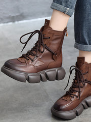 Vintage Martin-Stiefel aus Leder mit dicker Sohle