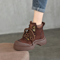 Classic Leather Thick Bottom Lace-Up Martin Boots