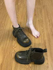 Botas de PU con aumento de altura y cremallera de color sólido