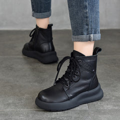 Warm Leather Thick Bottom Martin Boots