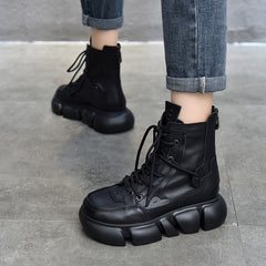 Vintage Martin-Stiefel aus Leder mit dicker Sohle