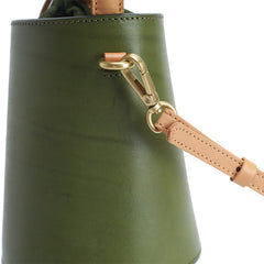 Einfache Retro Damen One-Shoulder Top Layer Rindsleder Diagonal Bucket Bag