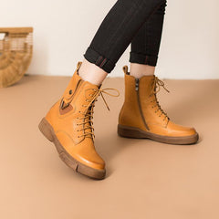 Martin Boots Designer Retro Chunky Riding Boots Side Heart Shape