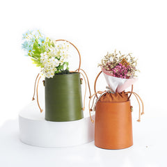 Einfache Retro Damen One-Shoulder Top Layer Rindsleder Diagonal Bucket Bag