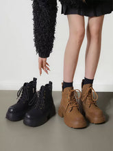 Solid Color Zipper Height Increase PU Solid Color Boots
