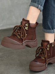 Classic Leather Thick Bottom Lace-Up Martin Boots